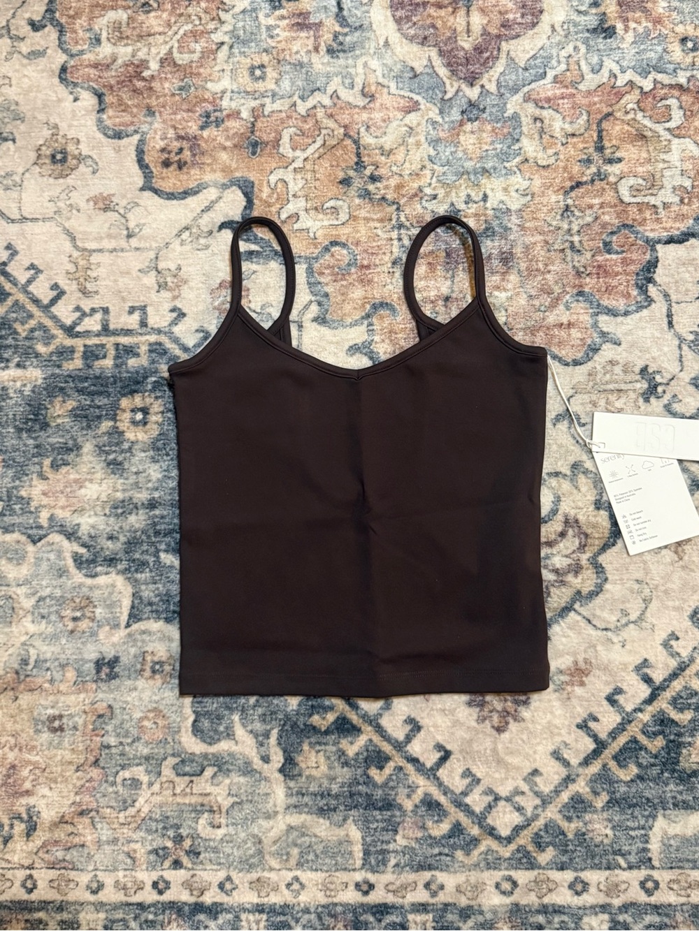 NWT CSB CROP SHOP BOUTIQUE Serenity Longline Nora Tank - Espresso - Size medium - Picture 4 of 8